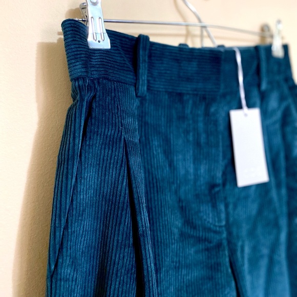 NWT COS Blue-Green Wide-Leg Corduroy Trousers MSRP$115 - Picture 6 of 16